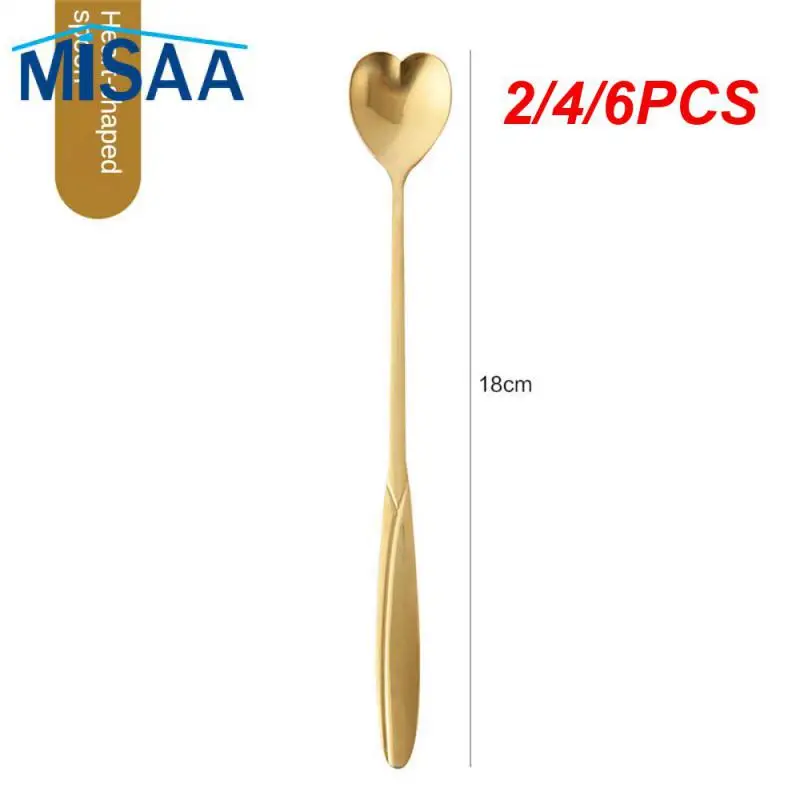 2/4/6PCS Seasoning Coffee Spoon Light Extended Creative Stainless Steel Kitchen Accessories Flower Spoon Meticulous Long Handle