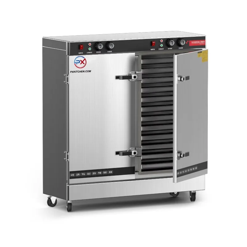 

Factory Best 24 Trays Commercial Rice Steaming Cabinet Electricity Stainless Steel Steamer Restaurant Industrial Hotel