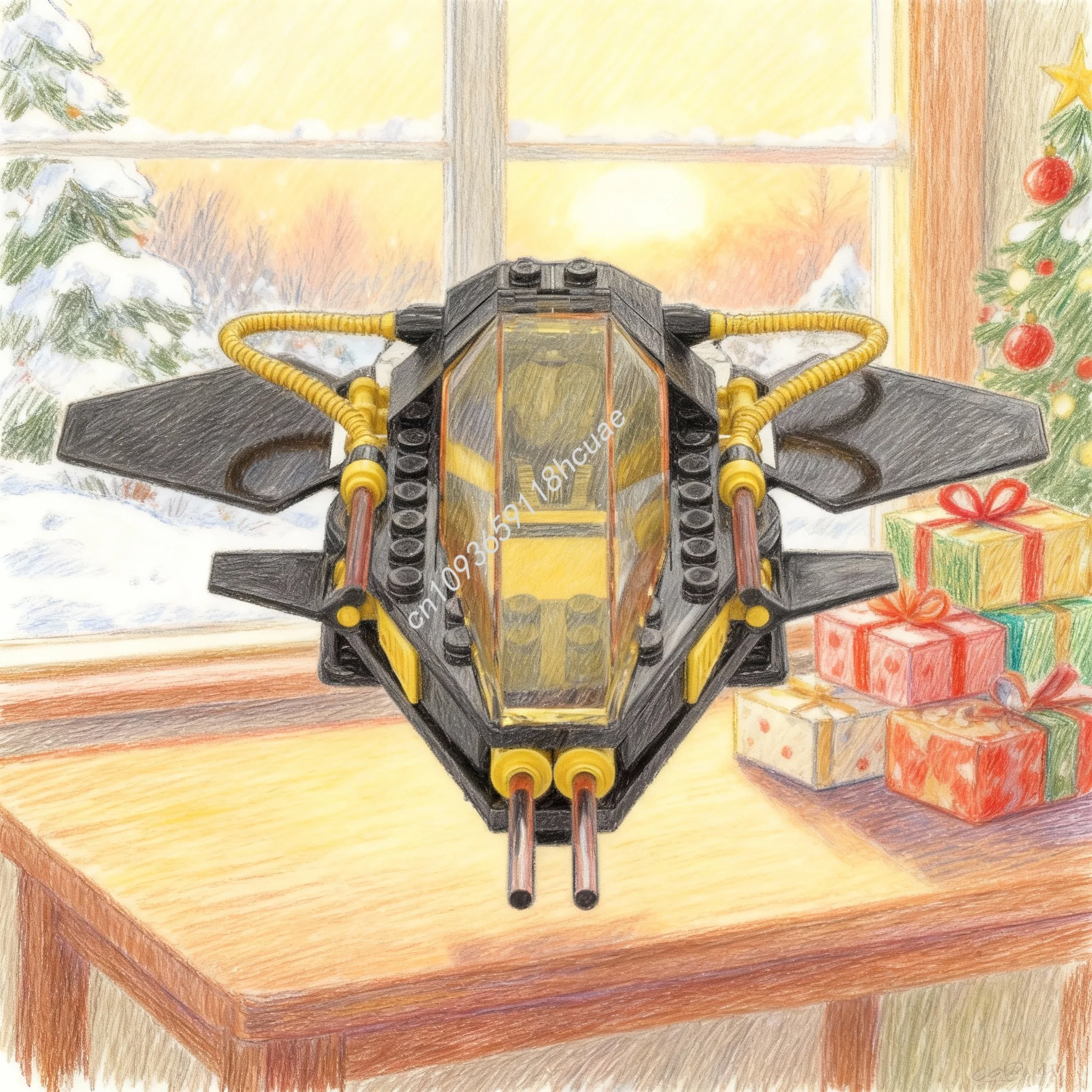 117 Piezas MOC Speed Thief Space Blacktron I, Bloques de Construcción de Modelos, Regalo de Navidad, Construcción, Juguete Creativo DIY, Idea Educativa