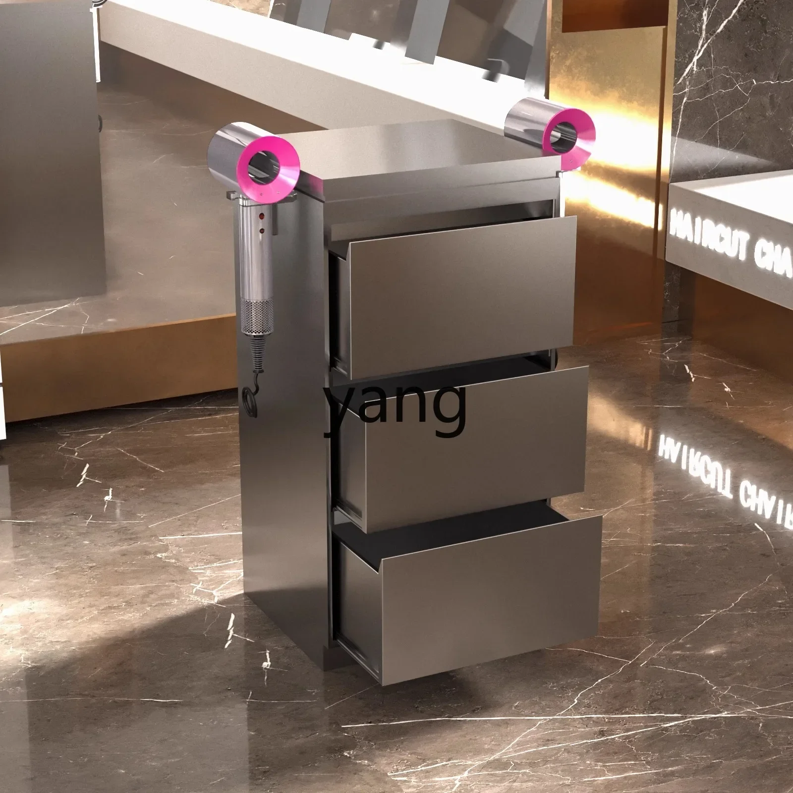 LTT خزنة من الفولاذ المقاوم للصدأ صالون حلاقة أداة خزانة قطع عربة خزانة العداد