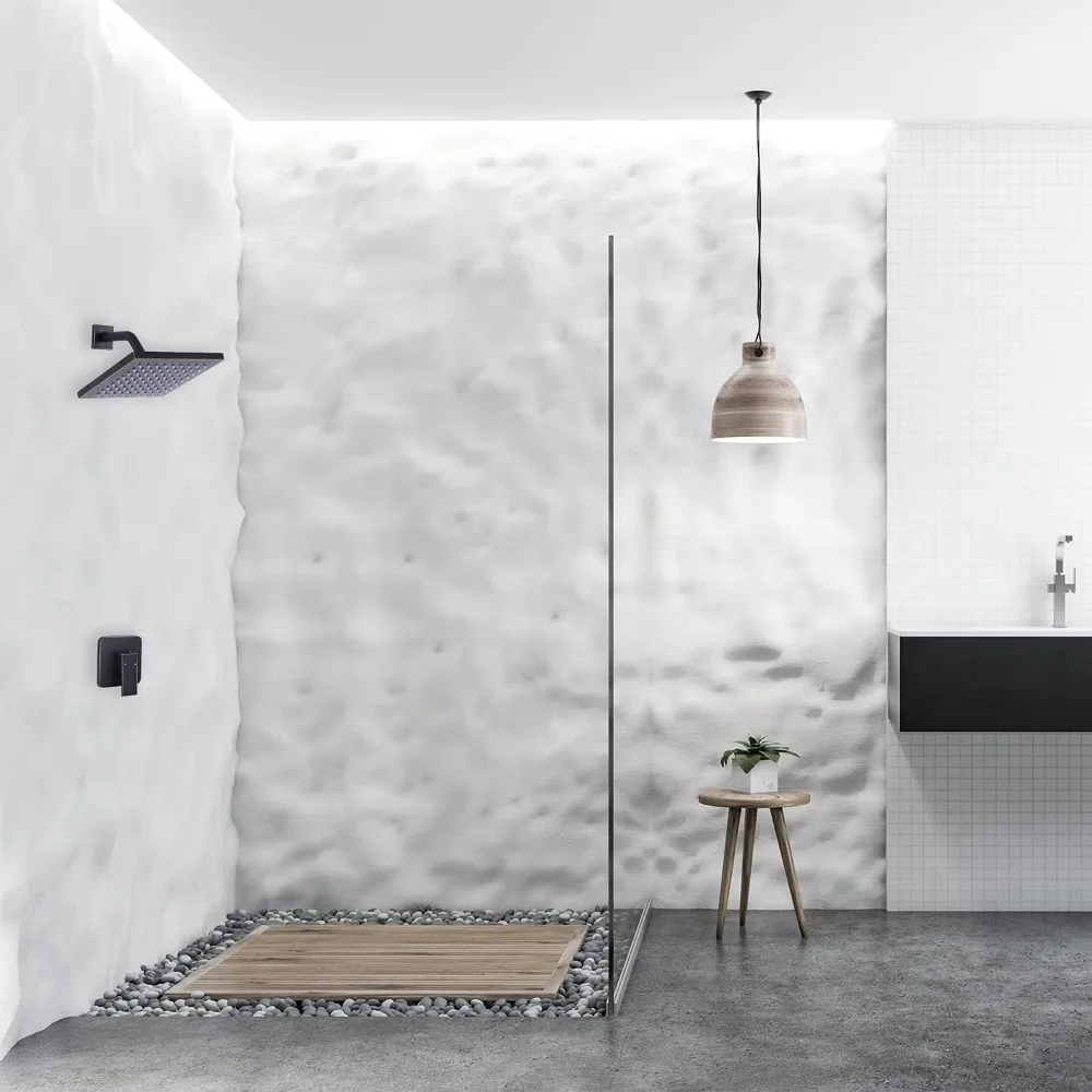 طقم حواف دش أحادي الوظيفة مع صمام خشن، لمسة نهائية برونزية مطلية بالزيت، مجموعة رأس دش الأمطار للحمام #2