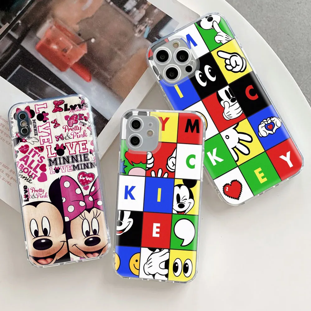 Mickey and Minnie Mouse Transparent Case for Motorola Moto One 5G ACE E7i Power Action E7 Hyper E6S Macro E6I E6 Plus Cover