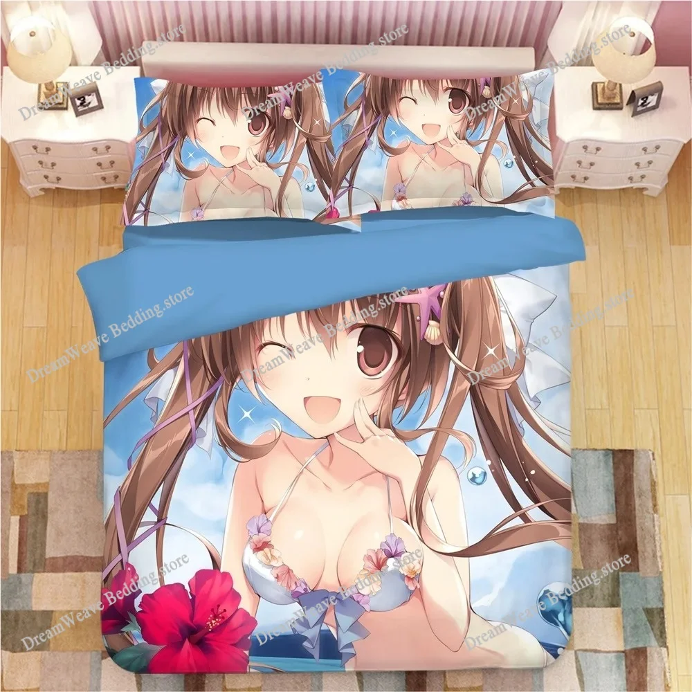 

Manga DATE A LIVE Bedding Set Japan Cartoon Anime Duvet Covers Pillowcases Tokisaki Kurumi Comforter Cover Set Bedclothes