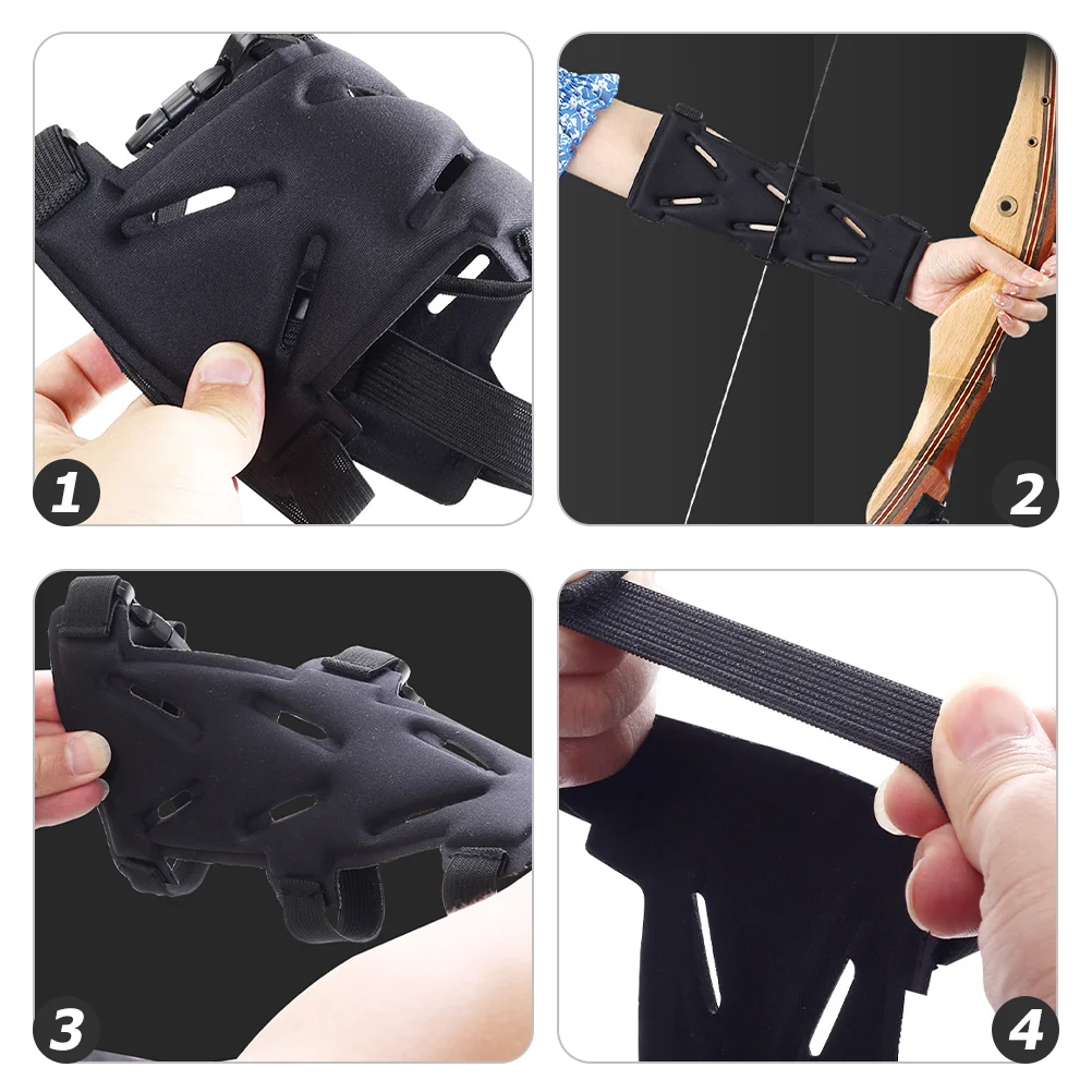 Braço de tiro com arco guarda protetor armguard guardas pulso armguards antebraço elástico acessórios manga banda ferramenta