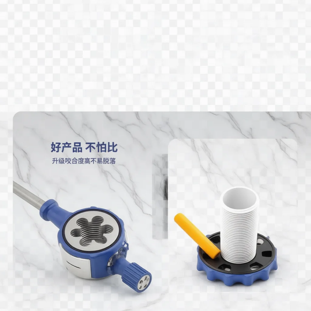Thread Cutting Die Tool For PVC Plastic Water Conduit Hand Operated Pipe Thread Maker Plumbing Installation Hardware Supply