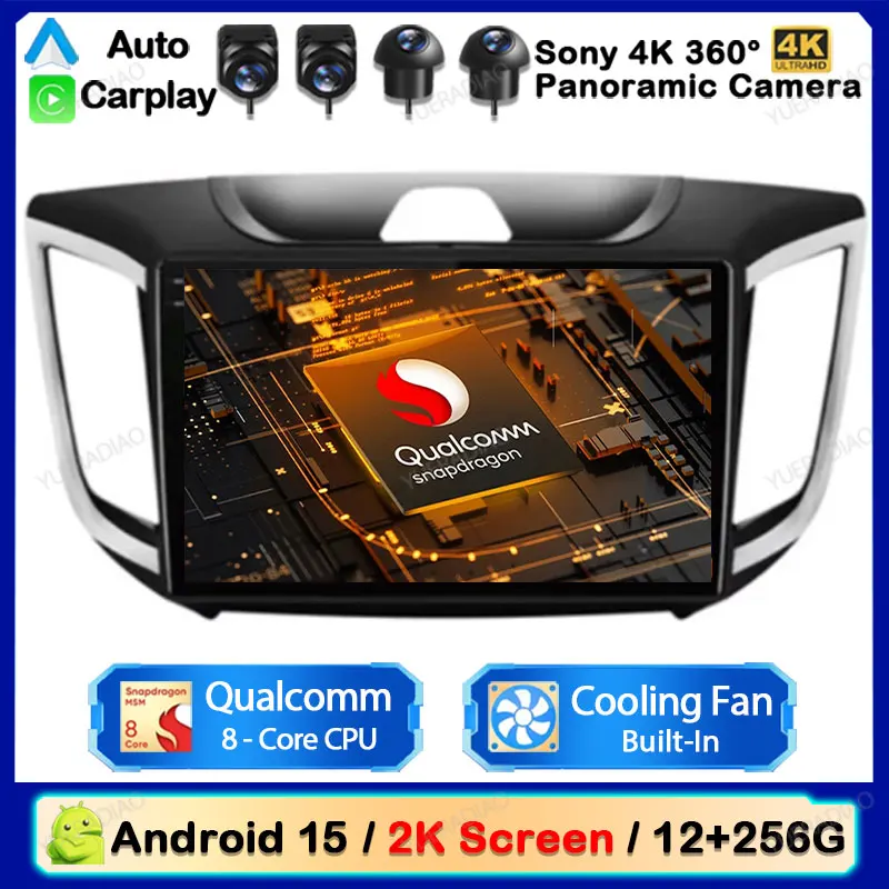 

Android 15 Car Radio For Hyundai Creta IX25 2015 2016 2017 2018 2019 Wireless Carplay Auto Multimedia Video Player Navi GPS WIFI