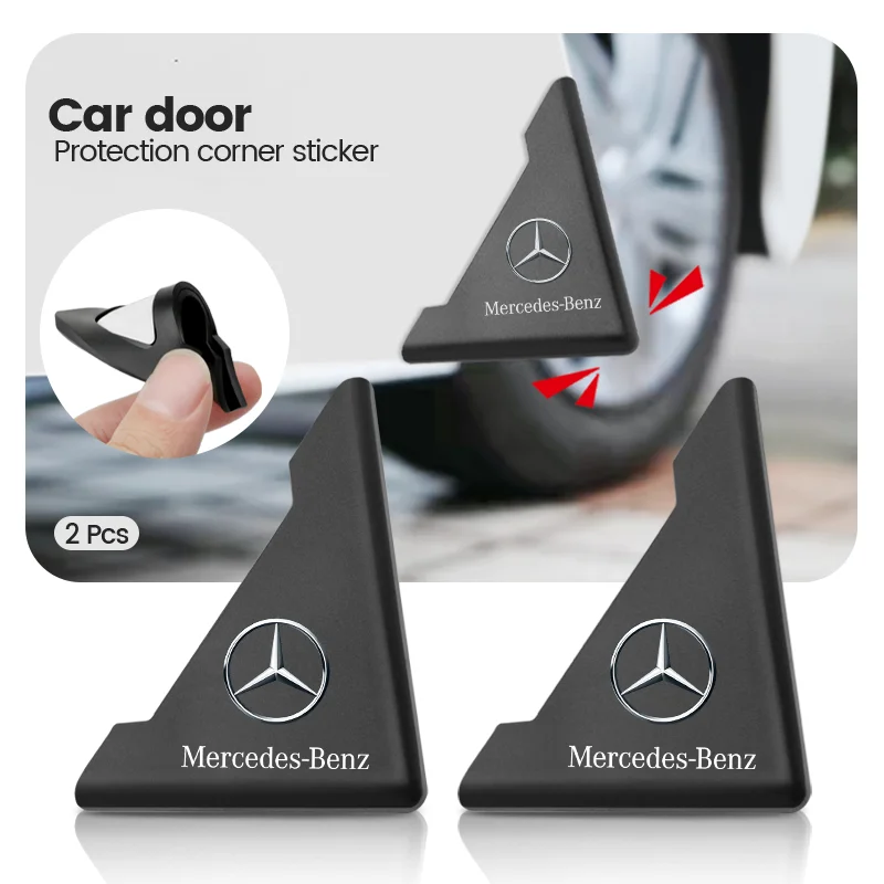 2pcs Car Door Corner Anti-collision Covers Silicone Protector Stickers For Mercedes Benz W124 W203 W204 A35 A45 C43 C63 CL CLA35