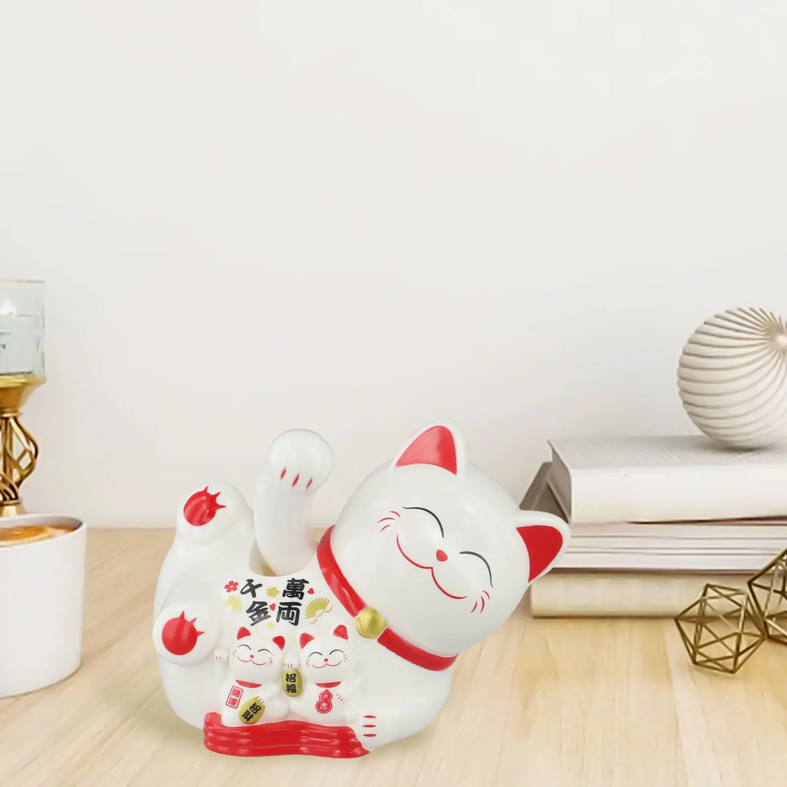 Parent-child Interaction Automatic Waving Cat Parent-Child Lucky Cat Built-in Solar Panel High-quality Solar Energy