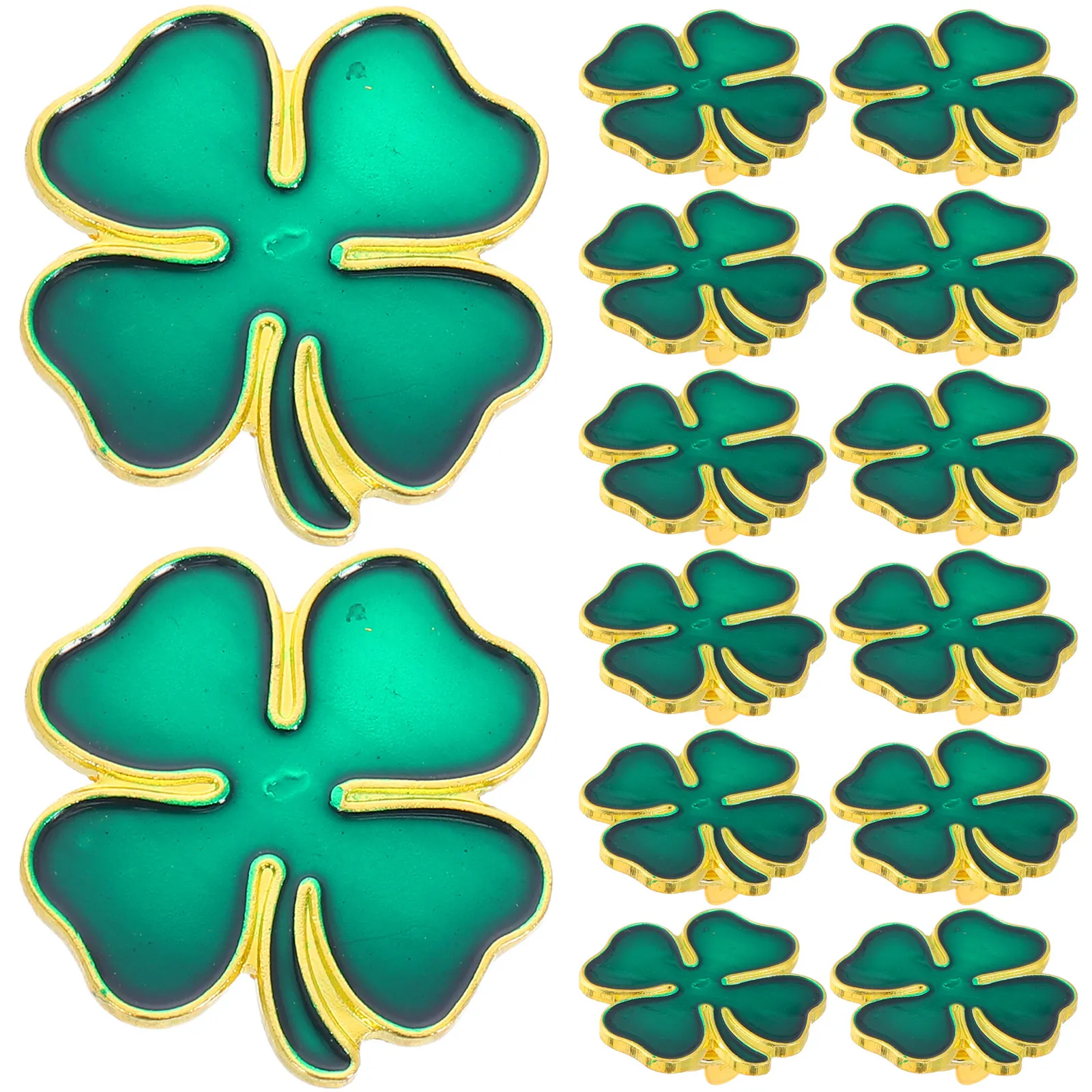 20Pcs Irish Shamrock Lapel Pin Four Leaf Clover Brooch Badge for Formal Wear Suit Pins for Men Women Day