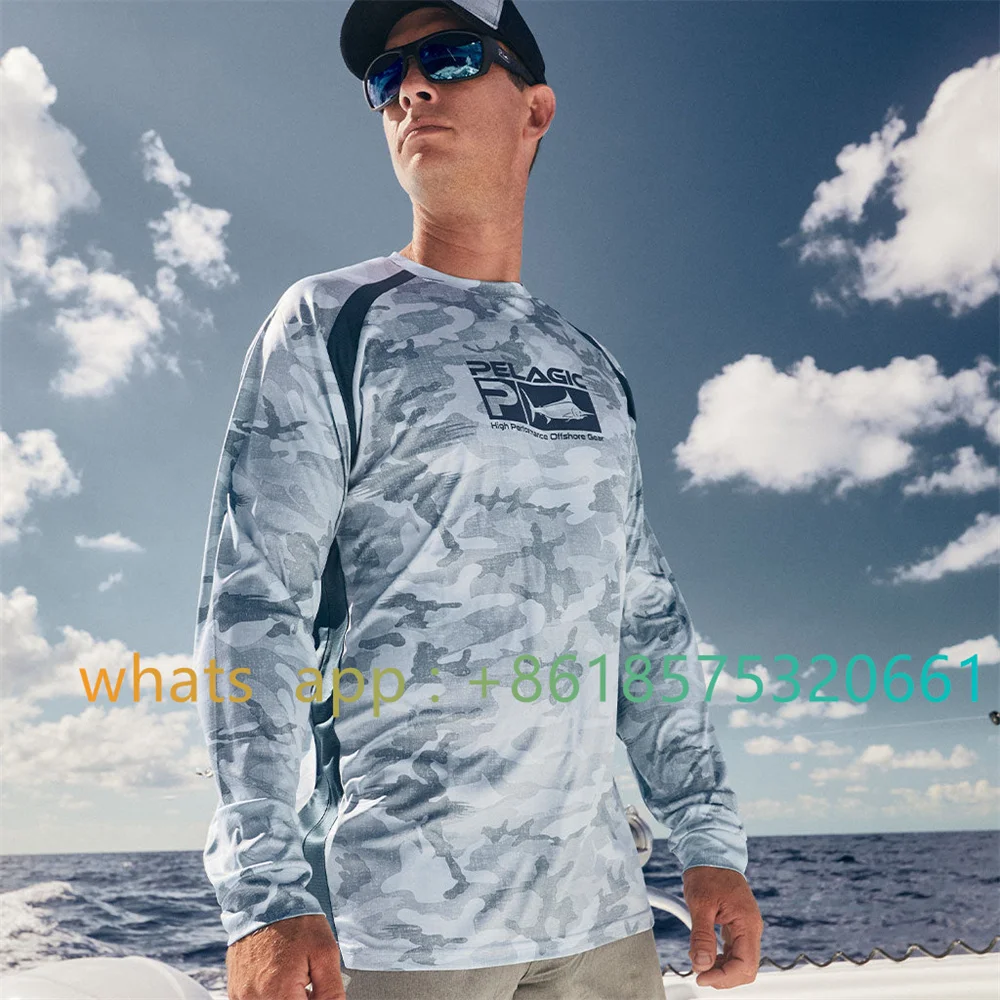 

Fishing Shirts Long Sleeve Custom Men Summer UV Sun Protection Performance Fishing Shirts UPF 50+ Breathable Camisa De Pesca