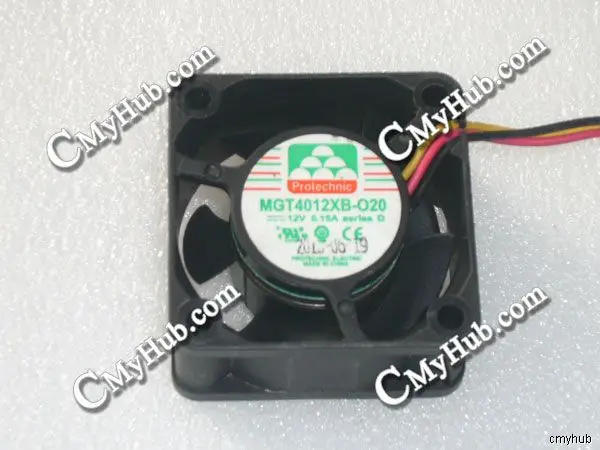 For Protechnic MGT4012XB-O20 MGT4012XB-020 DC12V 0.15A 4020 4CM 40mm 40x40x20mm 3pin Cooling Fan