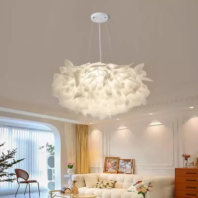 

Modern Romantic Petal Chandeliers White Bouquet Lamp Minimalist Nordic Home Decor Children's Room Bedroom Living Room Chandelier