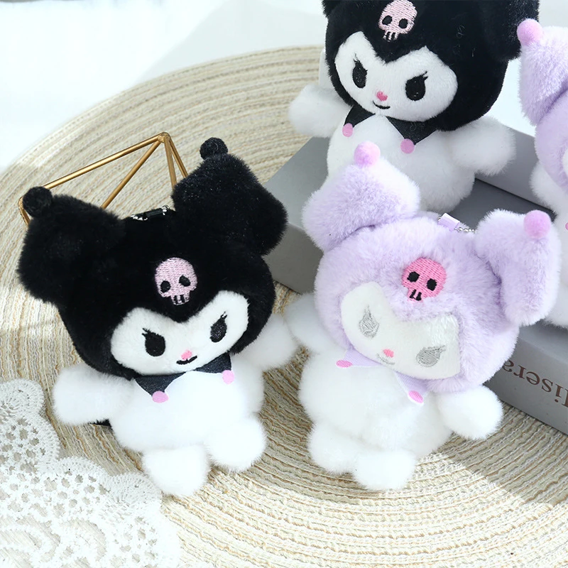 Cartoon Sanrio Black Kulomi peluche bambola borsa da scuola borsa ciondolo bambola creativa bambola portachiavi regalo