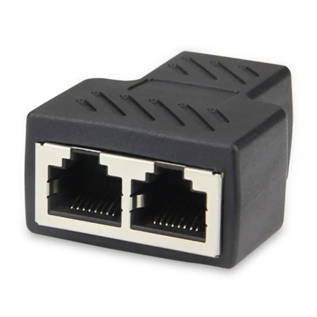 The New Pair Connector RJ45 Uses a One In Two Pair Connector Extender For The Simultaneous Internet Connection Network Head
