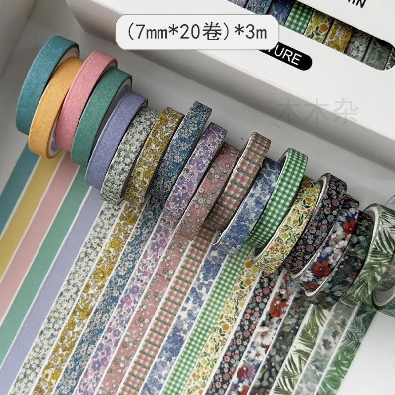 20 لفة 3 أمتار طويلة خمر نمط اشي أشرطة دعوى ، ورق زينة خط تقسيم الشريط ، طالب DIY سكرابوكينغ لوازم