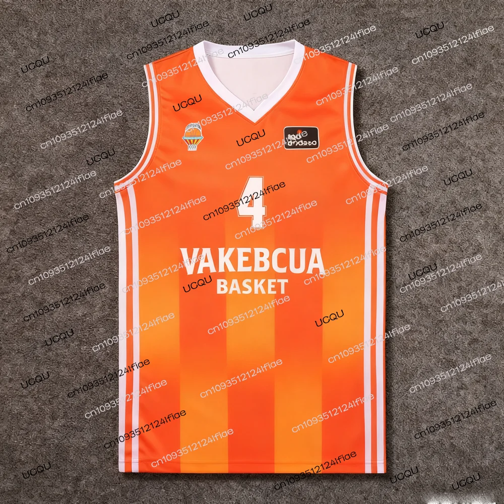 25/26 Valencia Basketball Camiseta local, Jaime Pradilla # 4 Chaleco de baloncesto, camiseta deportiva de secado rápido para exteriores para hombre