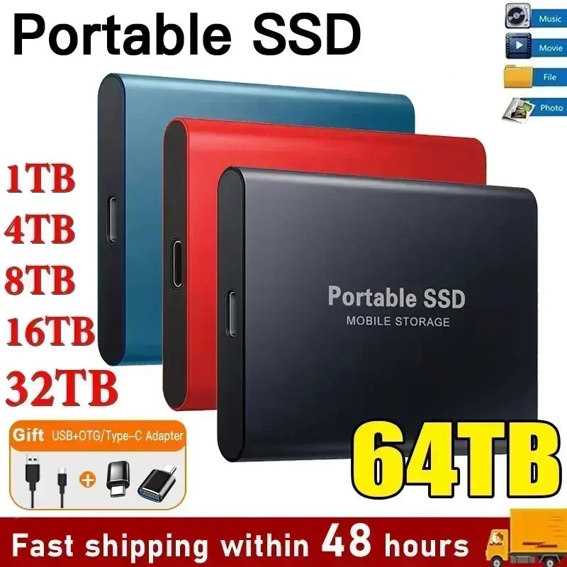 SSD 2tb external hard drive 1TB portable external SSD Mini Hard Disks High-speed Drive External Solid State Hard Drive New