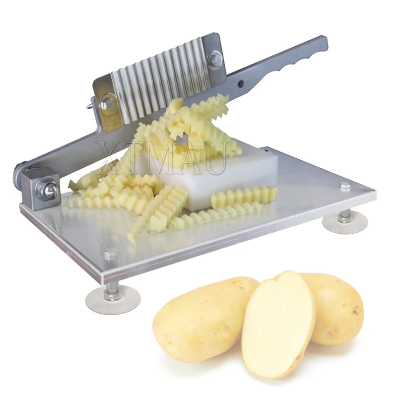 Stainless Steel Potato Chip Slicer Dough Vegetable Fruit Crinkle Wavy Slicer Knife Potato Cutter Chopper French Fry Maker