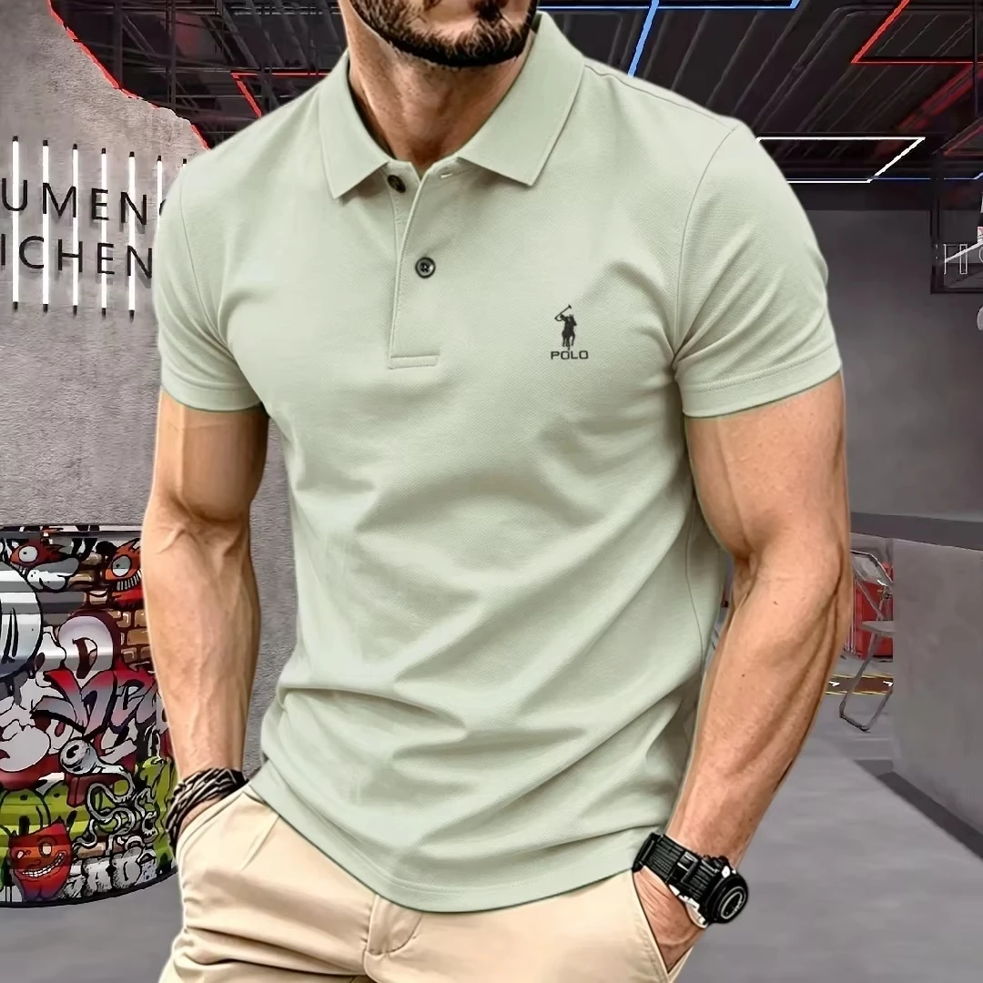 2026 Sommer Herren Kurzarm-Poloshirt, 100% Polyester, Luxuriöses Klassisches Golf Business Casual Oberteil