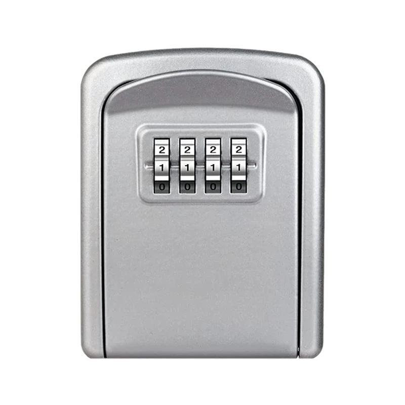 Top Deals Key Lock Box Wall Mounted 4 Digit Combination Lock Box for House Key Weatherproof Security Key Storage Lock Box