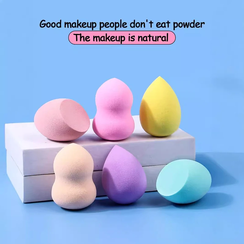 Dry And Wet Dual-Purpose Sponge Beauty Makeup Egg Air Cushion Powder Puff Extremely Soft Makeup Tool Random Color and Shape