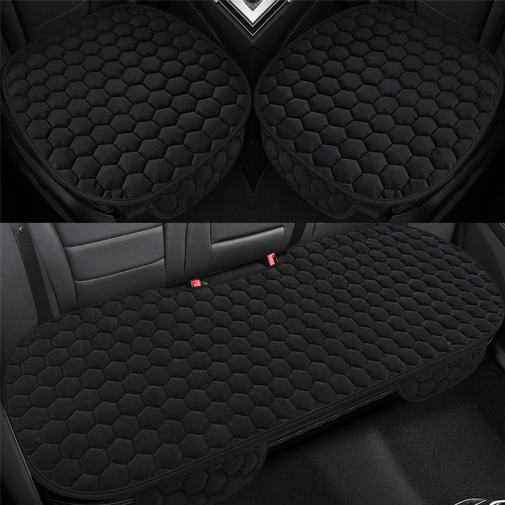 Car Seat Cover Front Rear Warm Seats Cushion Protector Plush Seat Cover Autumn Winter Universal For Sedan Hatchback SUV Seat Mat