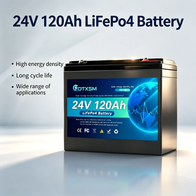 

100% New 24V LiFePO4 100Ah-120Ah Battery Has Built-in 200A Rechargeable Ferrous Lithium Phosphate Solar Off-grid Battery.