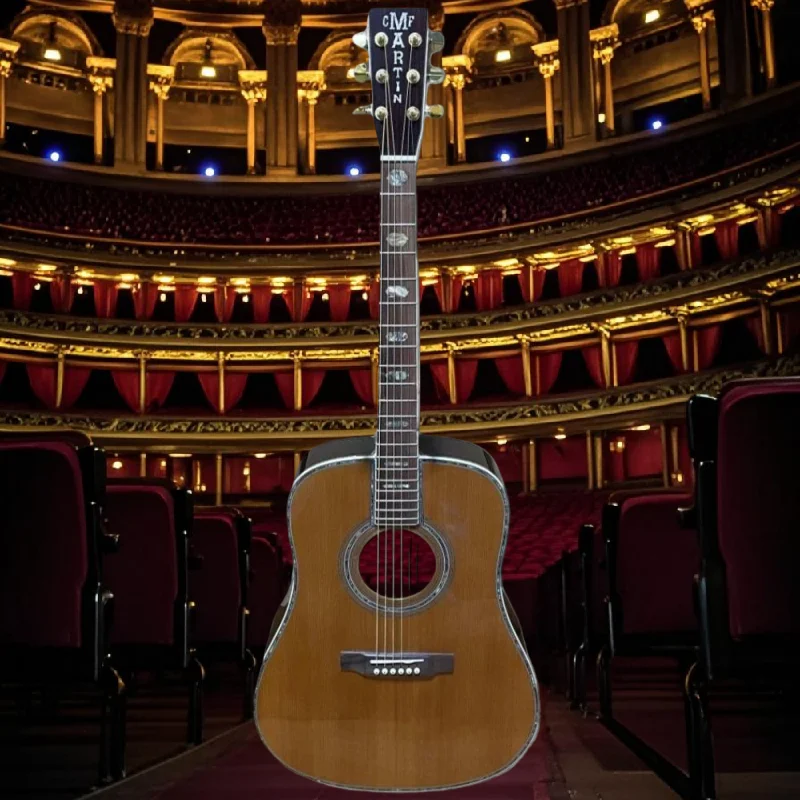 Frete grátis especial personalizado série d45 corpo de madeira de pinho vermelho ébano escala 39 Polegada fácil sólido topo madeira de amieiro