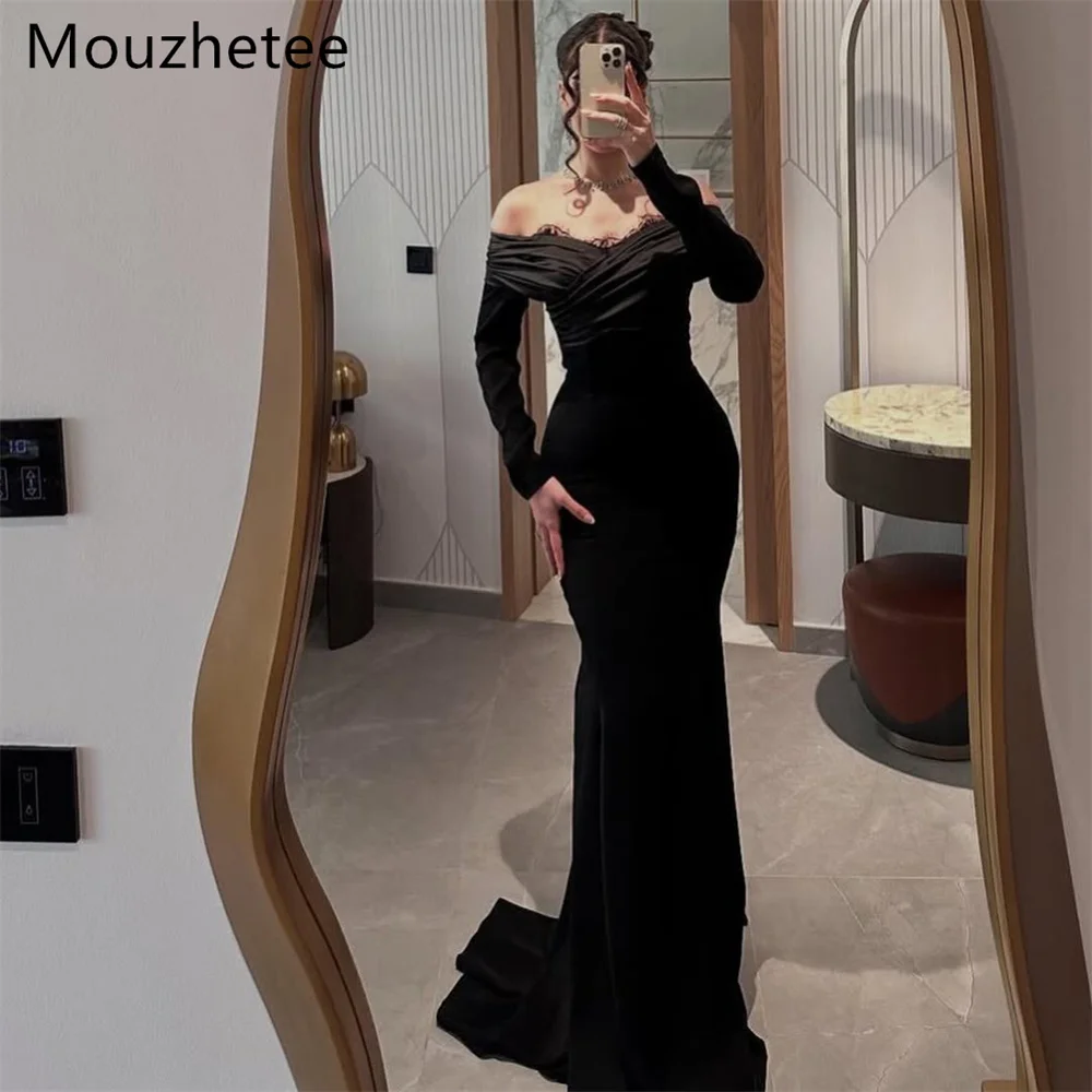 

Mouzhetee Elegant Mermaid Off The Shoulder Dresses Formal Party Gowns for Women Simple Lace Prom Gown Customize 2025