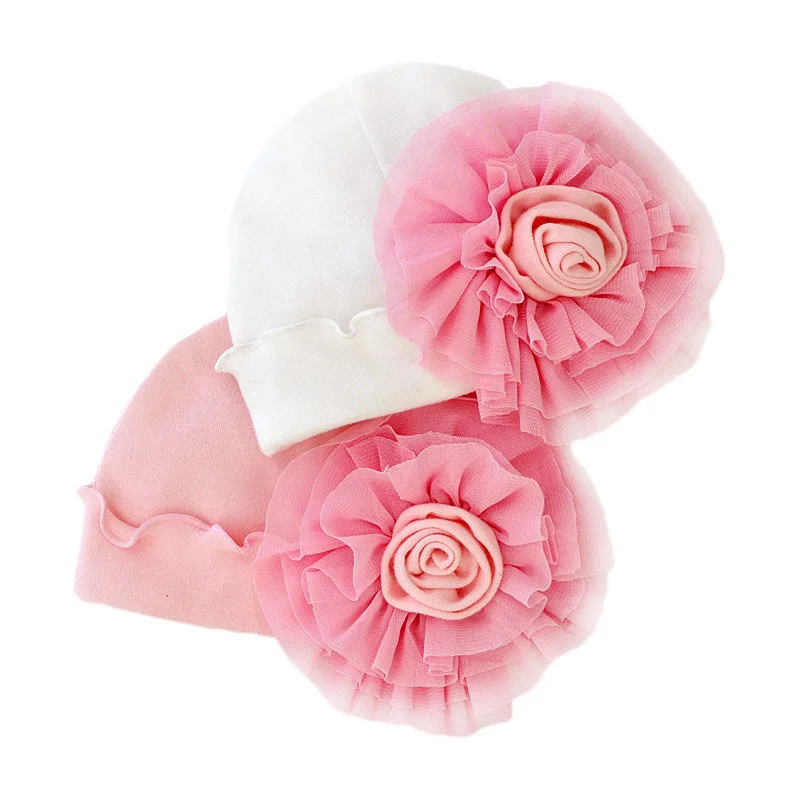 0-12Month Newborn Baby Hat For Girls Cotton Infant Hats Photography Props Beanies New born Princess Soft Girls Caps 2024 Fashion