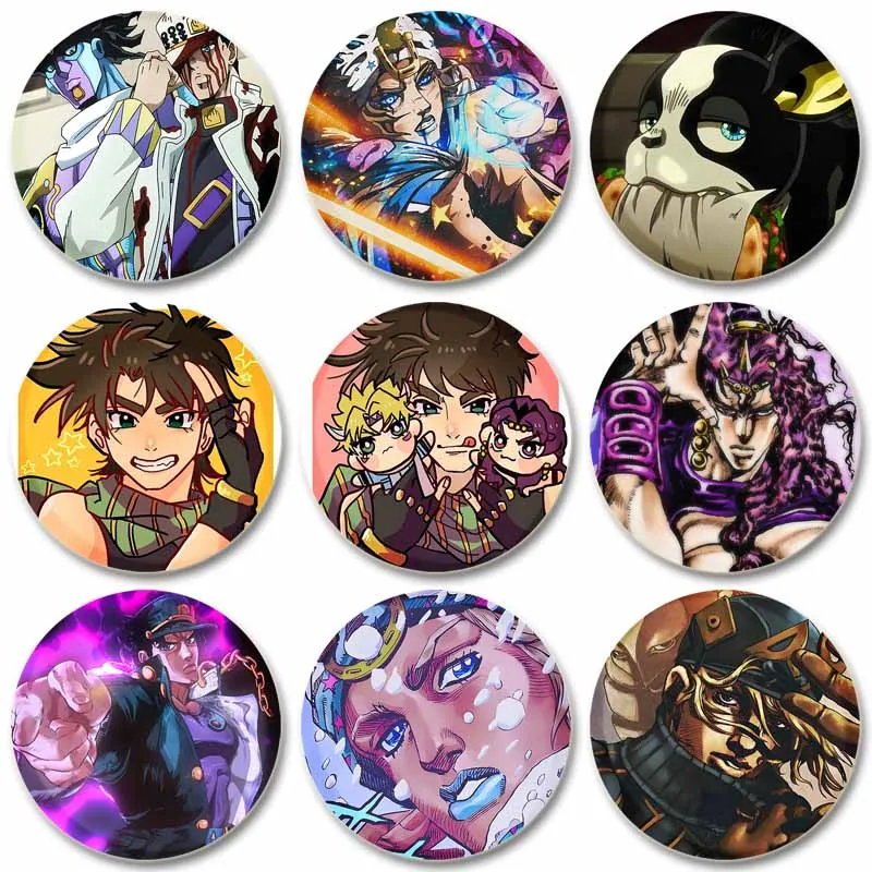 Персонажи аниме Джозеф Джостар/Joutarou Kuujou/Dio Brando/Noriaki Kakyouin Pin креативная брошь значок для украшения рюкзака Персонажи аниме Джозеф Джостар/Joutarou Kuujou/Dio Brando/Noriaki Kakyouin Pin креативная брошь значок для украшения рюкзака
