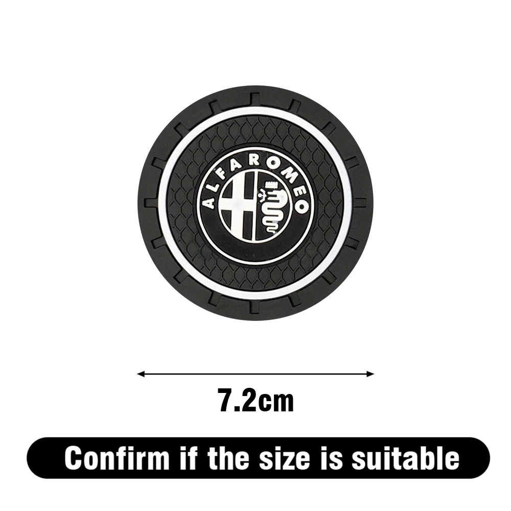 1pc or 2pcs Non-slip Car Water Cup Pad Rubber Mat For Alfa Romeo Giulietta GT 159 147 156 Mito Giulia F1 Stelvio Car Accessories