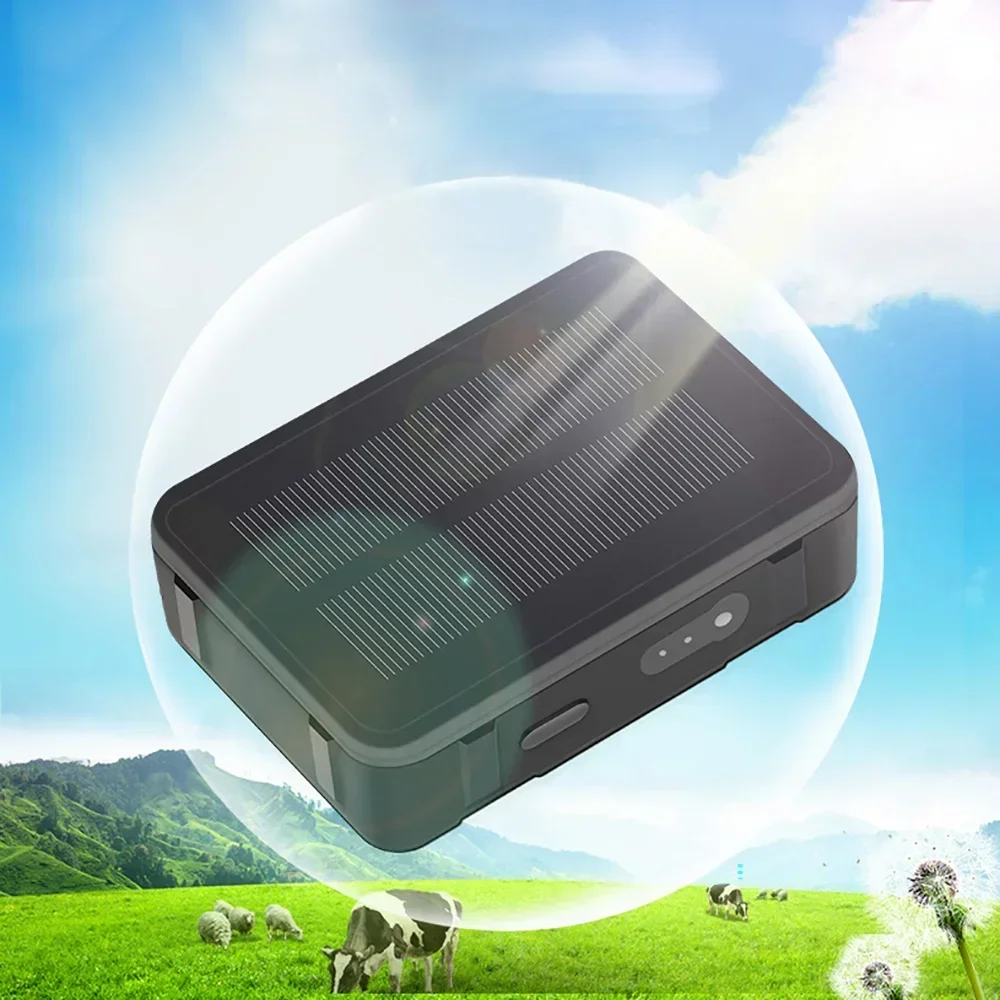 4G Solar Cow Real Time Locator, Smart Tracker GPS Location, Waterproof Cattle Sheep Horse Camel Pets Tracking Device for Animals