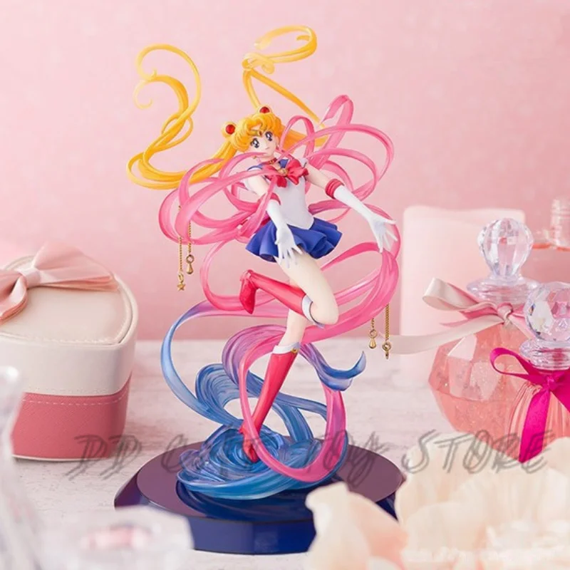 Sailor Moon Crystal Power Transformation Kawaii Anime Figure Girl Action Figurines Pvc Girl Model Doll Adult Kids Toy Gifts