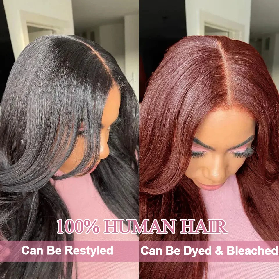 300 Density Kinky Straight 360 Full Lace Front Wigs 100% Human Hair 30 40 Inches Brazilian 13x6 HD Lace Frontal Wig Preplucked image 3