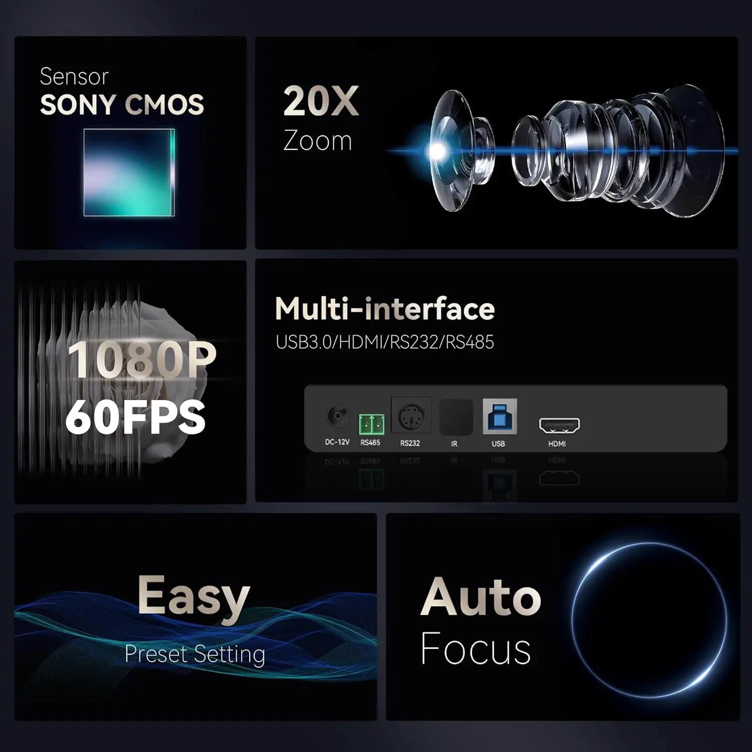 2024 人気グループ Tenveo 20x 光学ズーム USB3.0 PTZ カメラ全方向性スピーカーフォン ビデオ会議システム