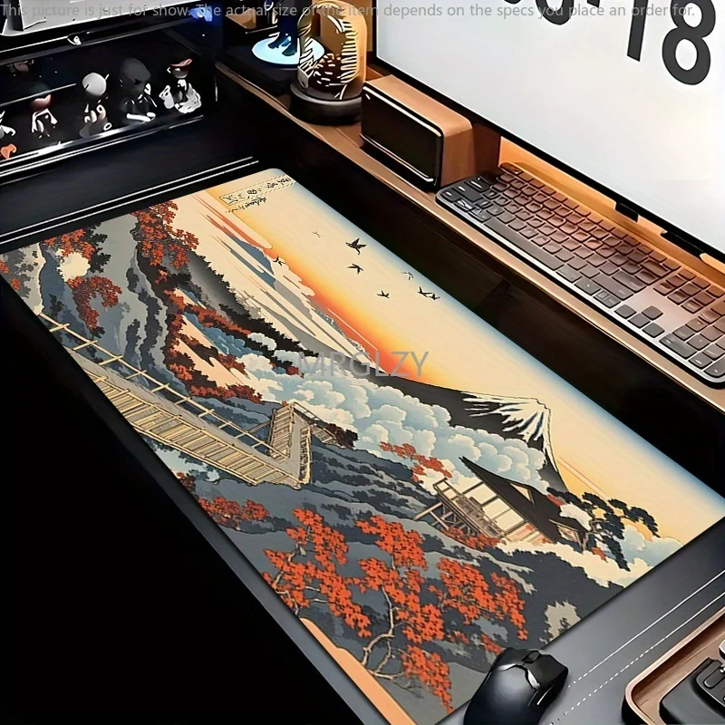 

Japanese Ukiyoe Mount Fuji Mouse Pad Large Rubber Anti-slip Desk Accessories Mousepad for Office & Gamer Keyboard Mats Decor Mat