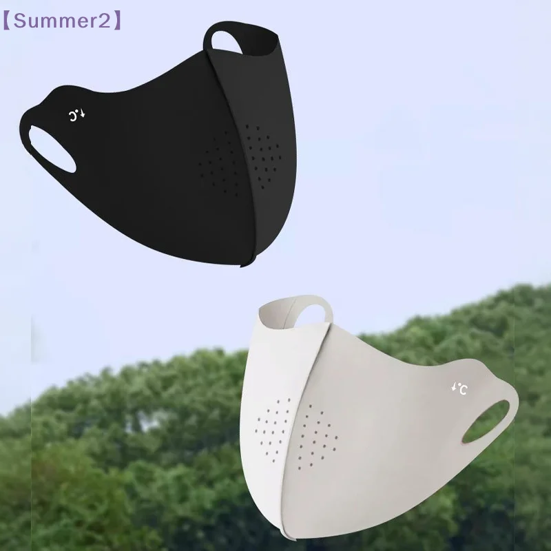 

【Xia2】3D Breathable Sun Protection Full Face Cover Unisex Summer Thin Ice Silk Face Mask Outdoor Anti-UV Cooling Face Shield{S}