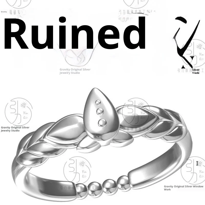 

Anime Themed S925 Sterling Silver Lotus Flower Ring High Quality Jewelry Collectible Accessories For Cosplay And Gaming Fans