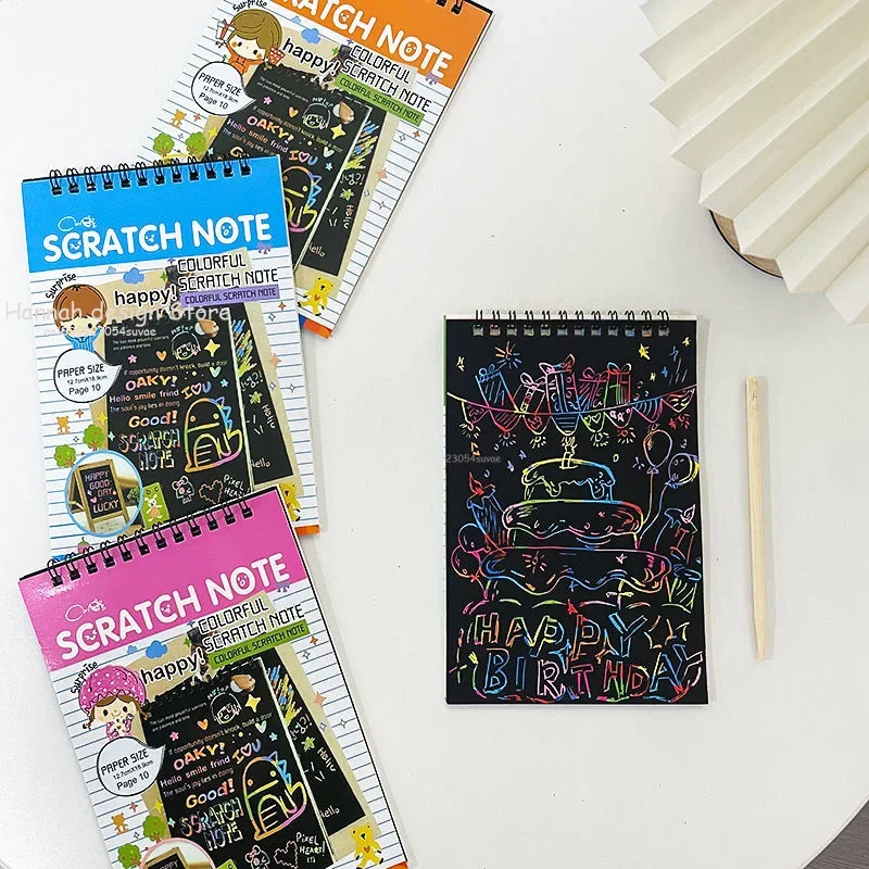 Scratch Note Children's Creative DIY Scratch Painting Colorful Graffiti Notebook Creative DIY Environmental Friendly Puzzle