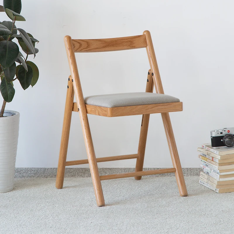 

Classic Minimalist Solid Wood Foldable Dining Room Chairs for Home Furniture
