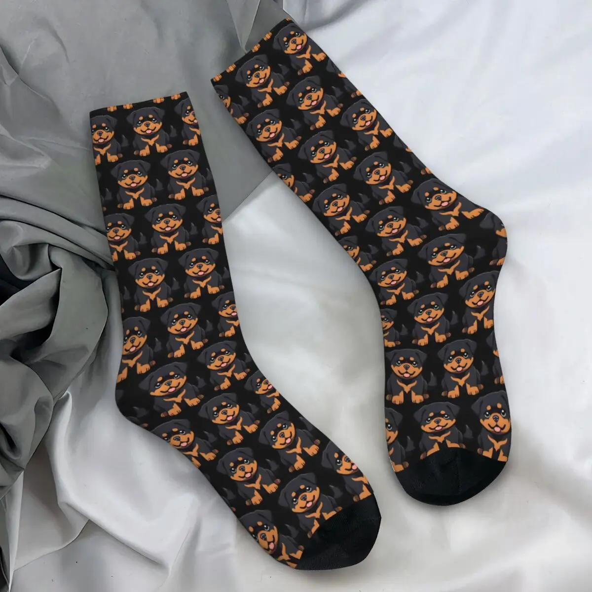 Men Socks Rottweiler Dog Lover Stockings Winter Novelty Medium Soft Socks Pattern Running Sports Non Skid Socks