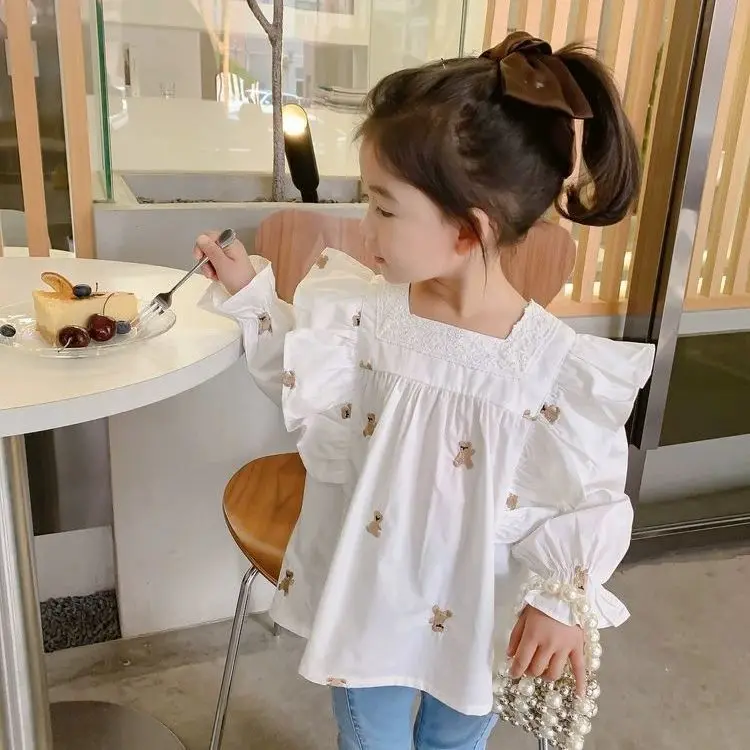 2024 new spring autumn summer Girls Kids Cartoons shirt comfortable cute baby Clothes Children Clothing