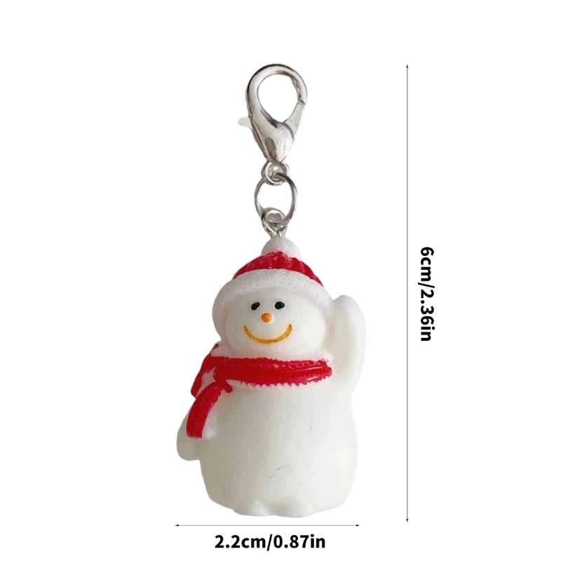 الكرتون عيد الميلاد ثلج الهاتف المحمول سحر اليدوية المفاتيح زخرفة أنيقة للحقائب والمفاتيح احتفالي الراتنج التبعي
