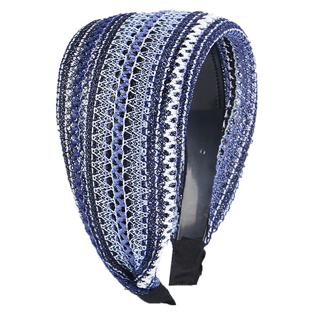 

Headwear Korean Bohemia Styles Cloth Girl Women Hair Accessories Wide Side Headband Mesh Head Hoop Hair Band