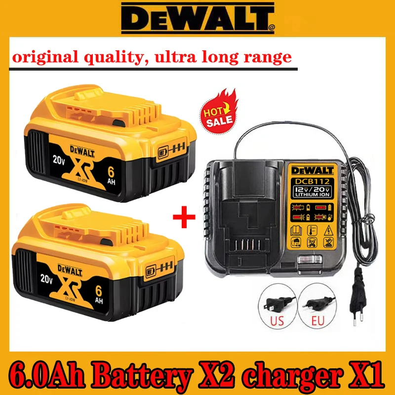 

New Origina 6000mAh 20V Dewalt Power Tool Battery DCB206 20V 6.0Ah Battery DCB206 20V Battery DCB205 DCB204-2 DCB200