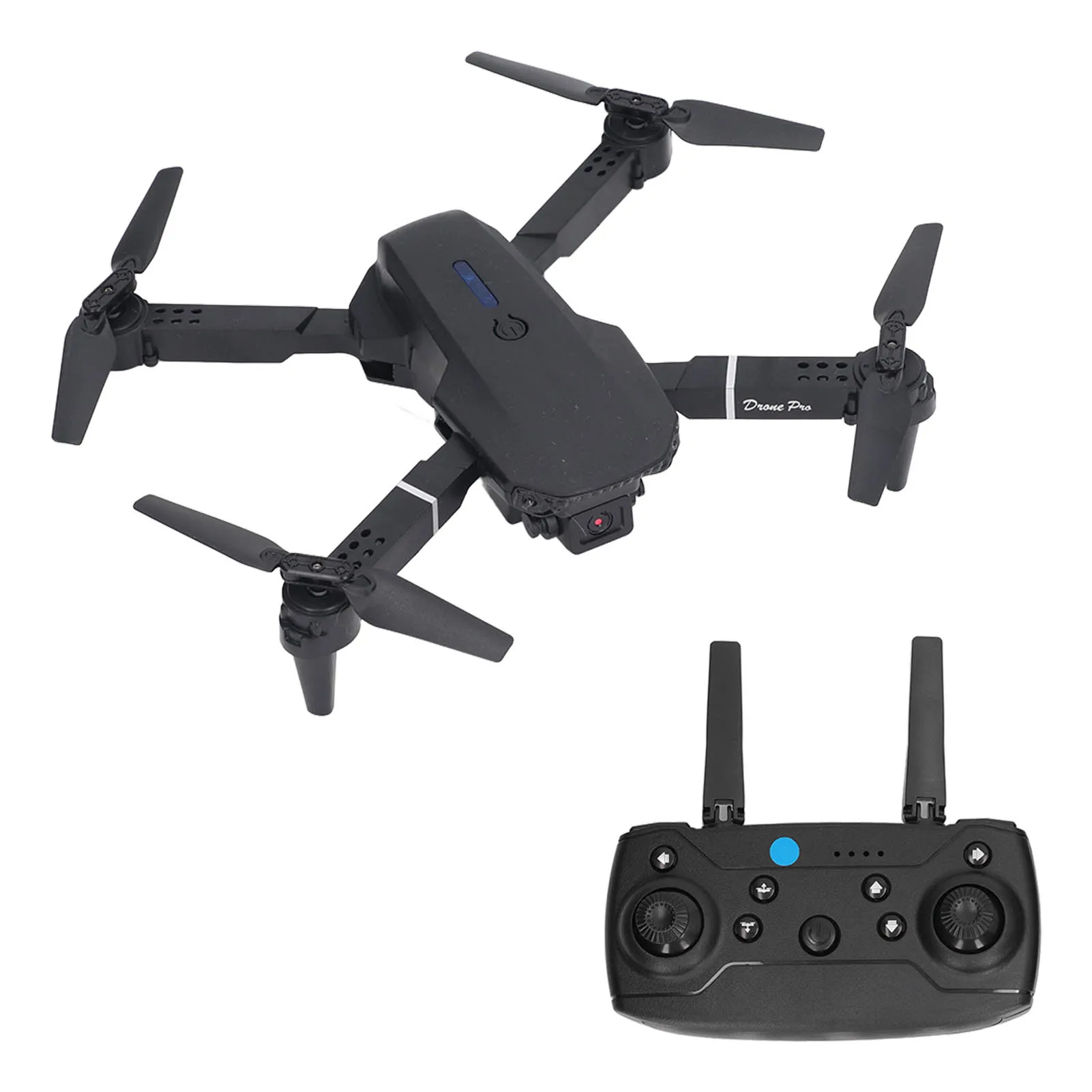 Drone RC a 4 assi Drone RC pieghevole E88 Quadcopter aereo a 4 assi Doppia fotocamera HD Drone RC pieghevole ad alta risoluzione Nero
