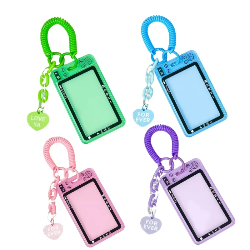 1pc Bus Card Protector Transparent Sliding Plastic Id Card Holder Case Secure Work Student Badge Sleeve Clear Protective Sleeve