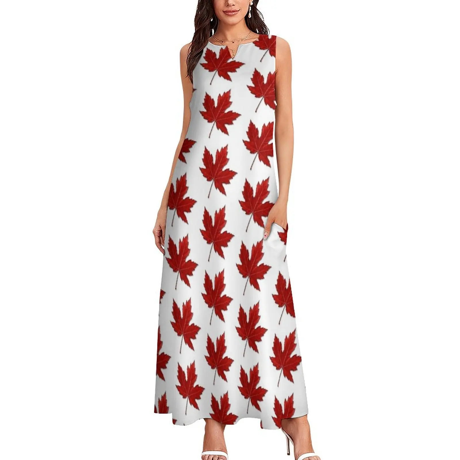 Maple Leaf, Canadian Flag Long Dress women clothes women's dresses luxury dresses for prom Clothing female Dress