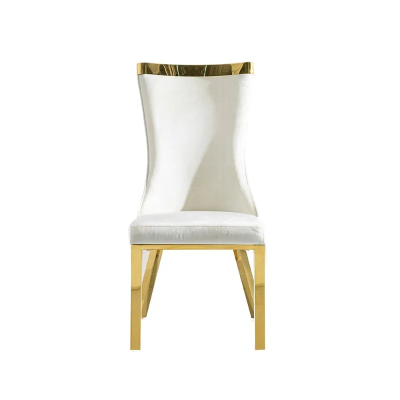 

Light Luxury Dining Home Modern Restaurant High Backrest Banquet Wedding Stainless Steel Dining Chair